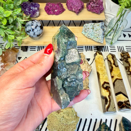 Fluorite With Calcite Point - D