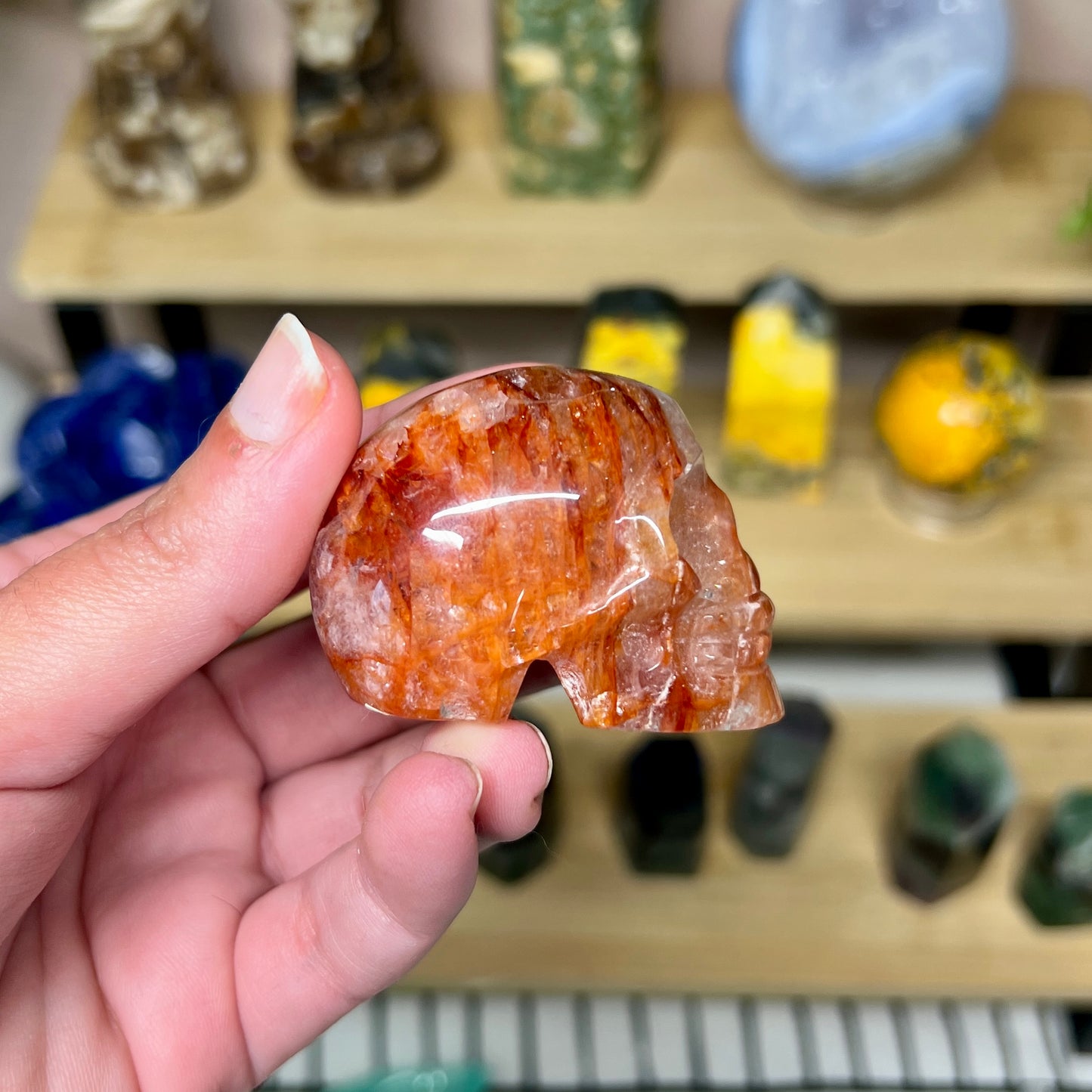 Fire Quartz Skull - B