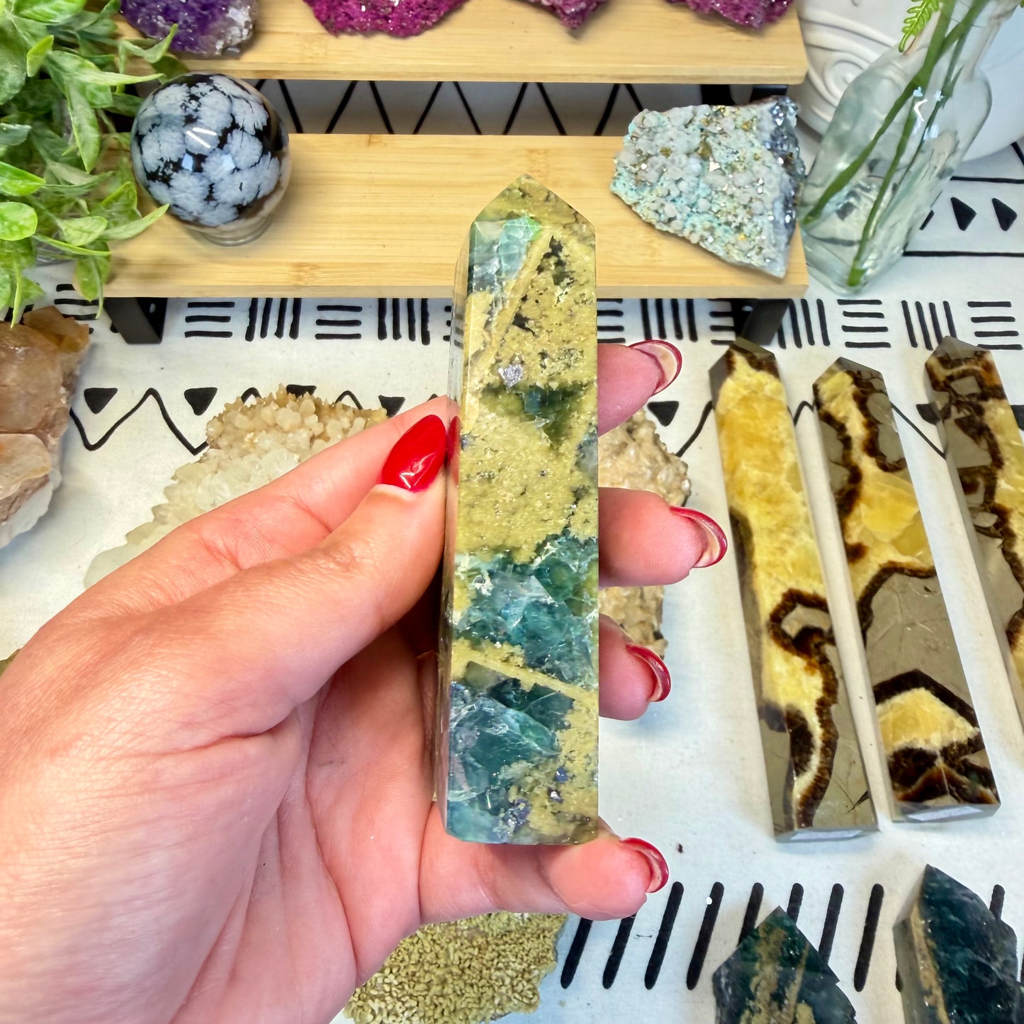 Fluorite With Calcite Point - C