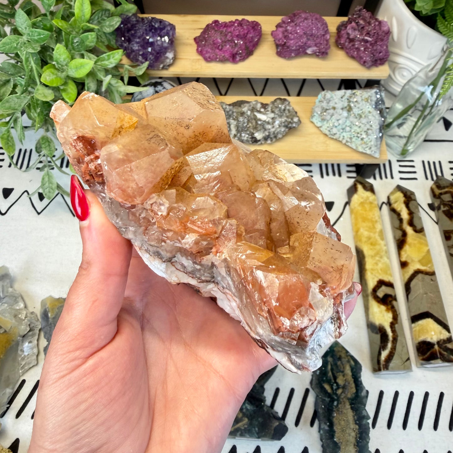 Calcite With Red Hematite