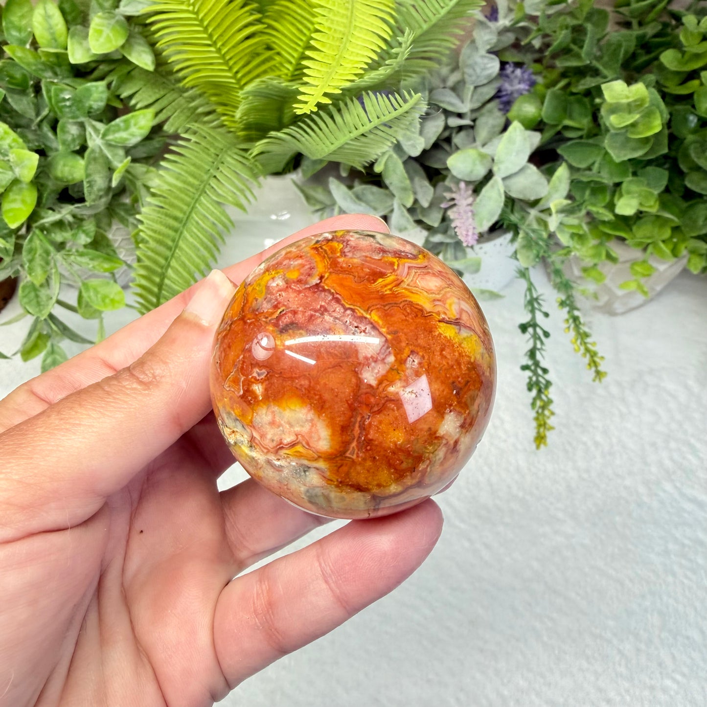 Crazy Lace Agate Sphere - A