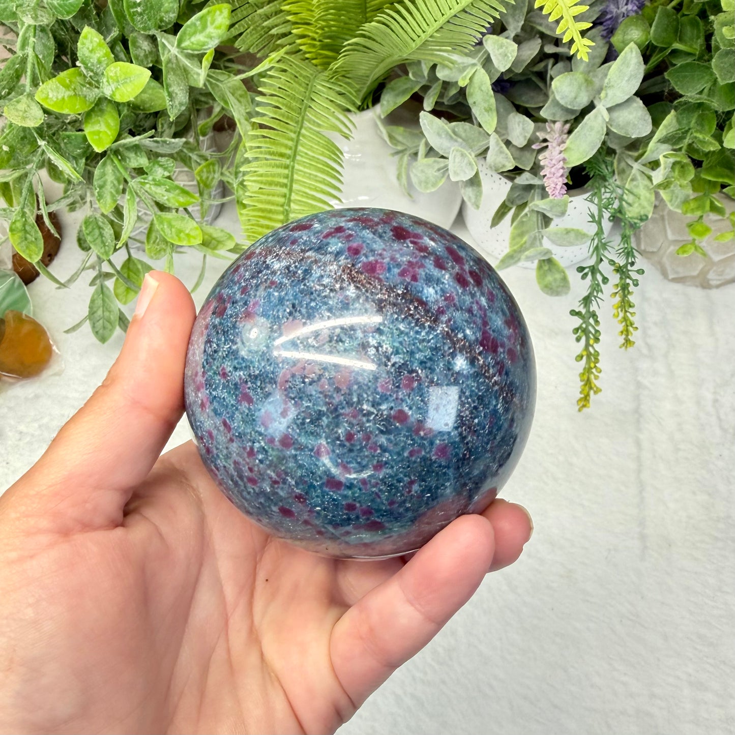 Ruby in Blue Kyanite Sphere