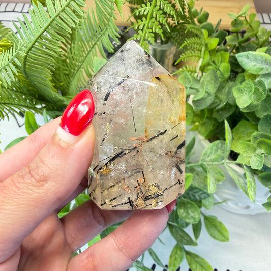 Tourmaline in Quartz Point - D