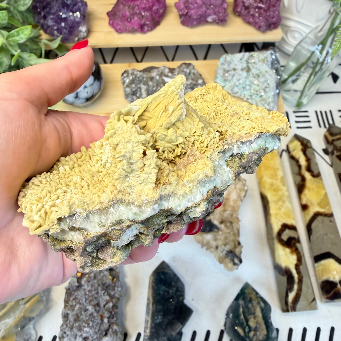 Honey Calcite in Matrix