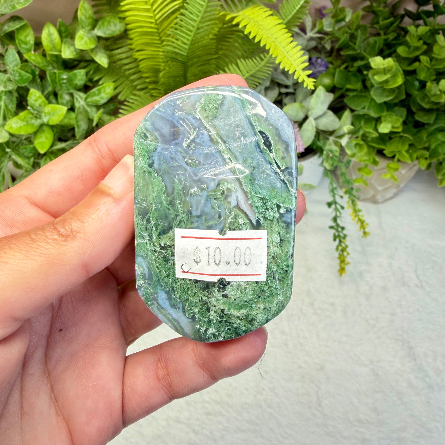Moss Agate Palmstone - C