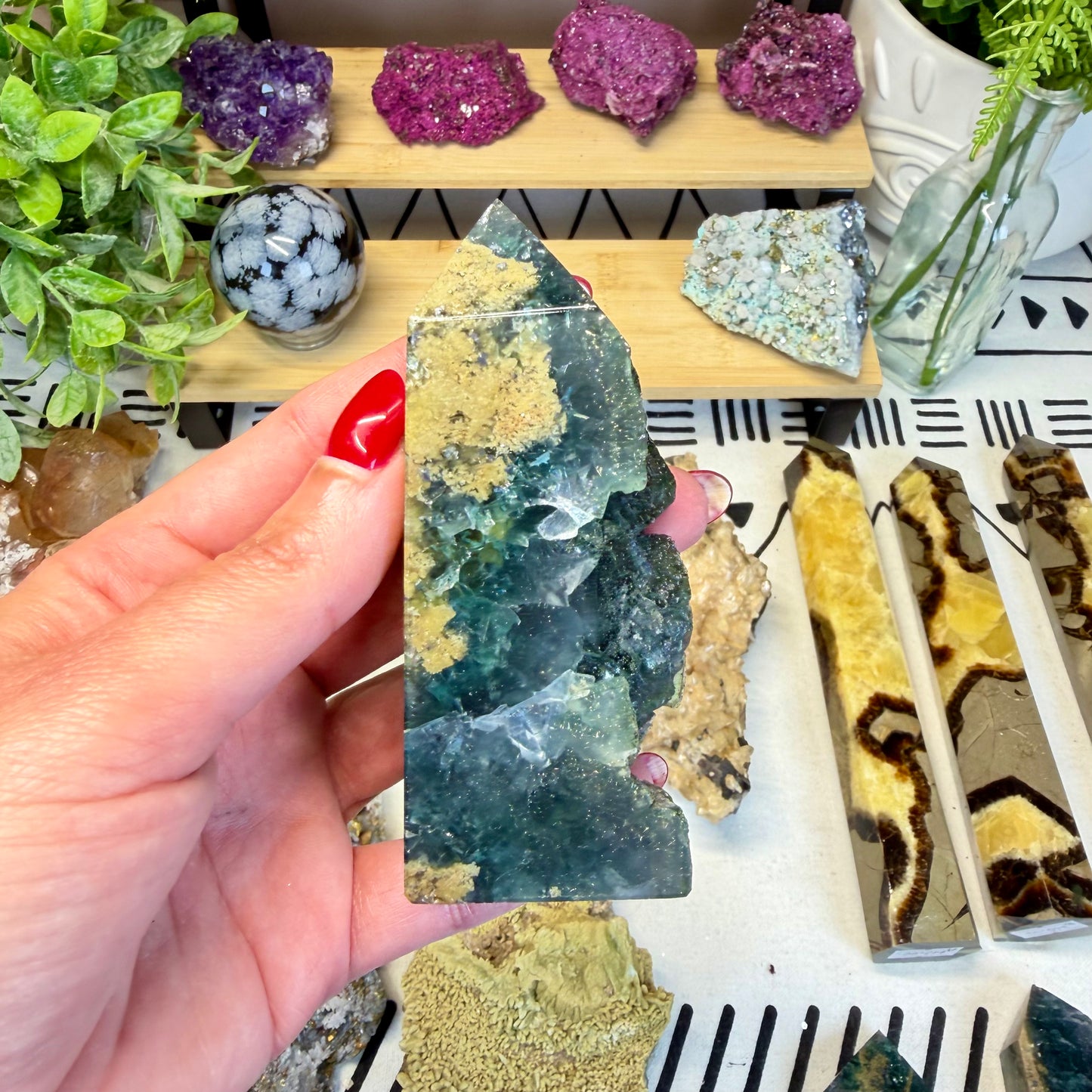 Fluorite With Calcite Point - D