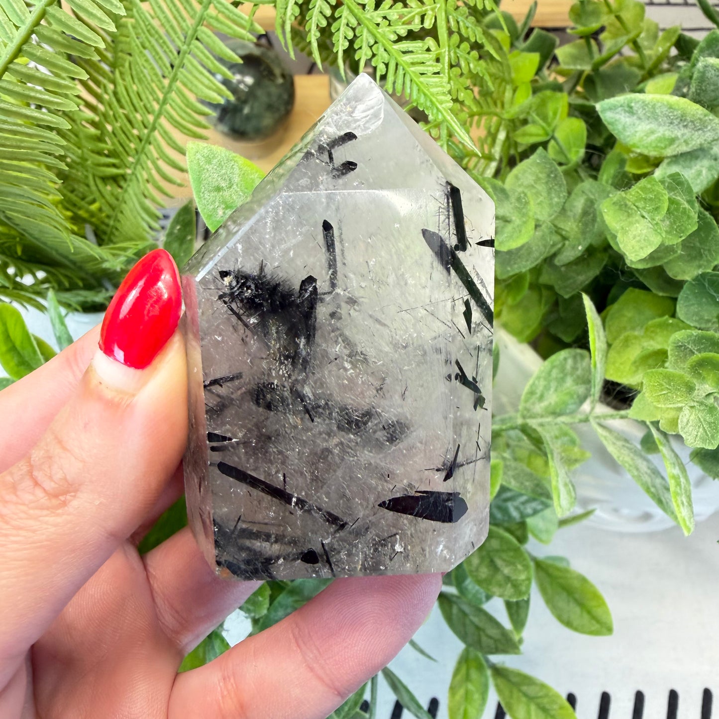 Tourmaline in Quartz Point - B