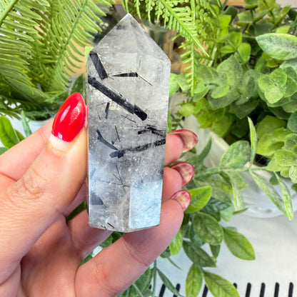 Tourmaline in Quartz Point - B
