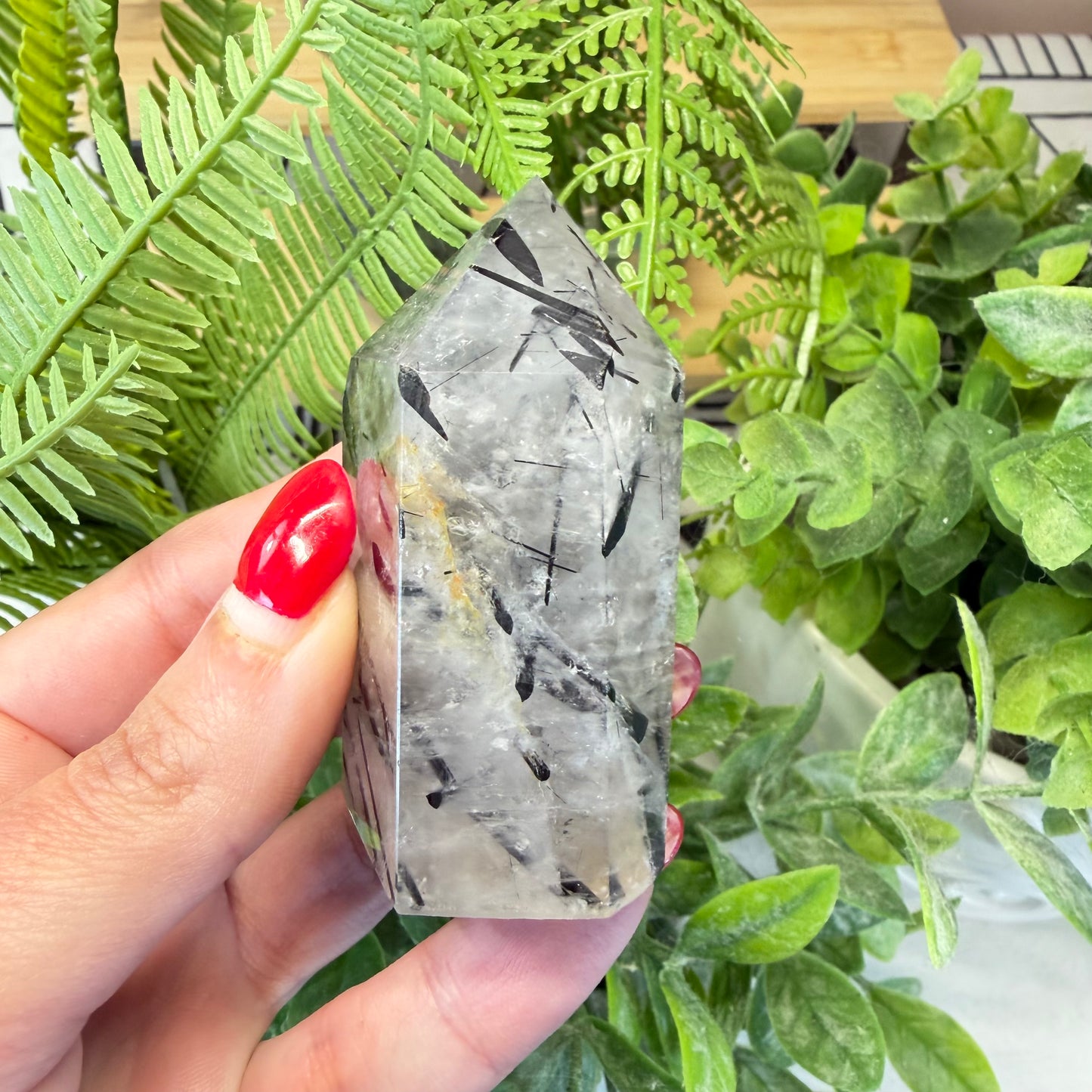 Tourmaline in Quartz Point - C