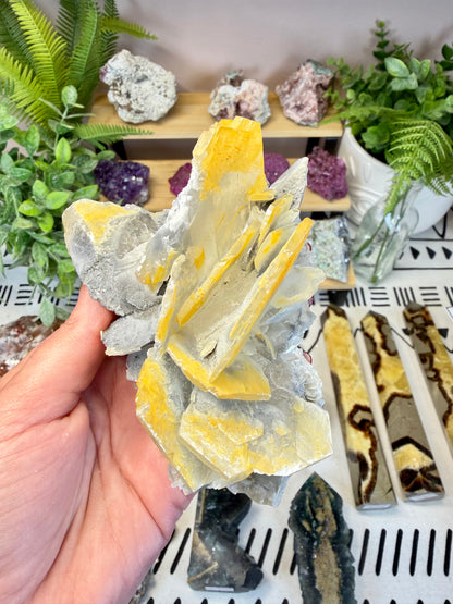 Golden Barite In Matrix - B