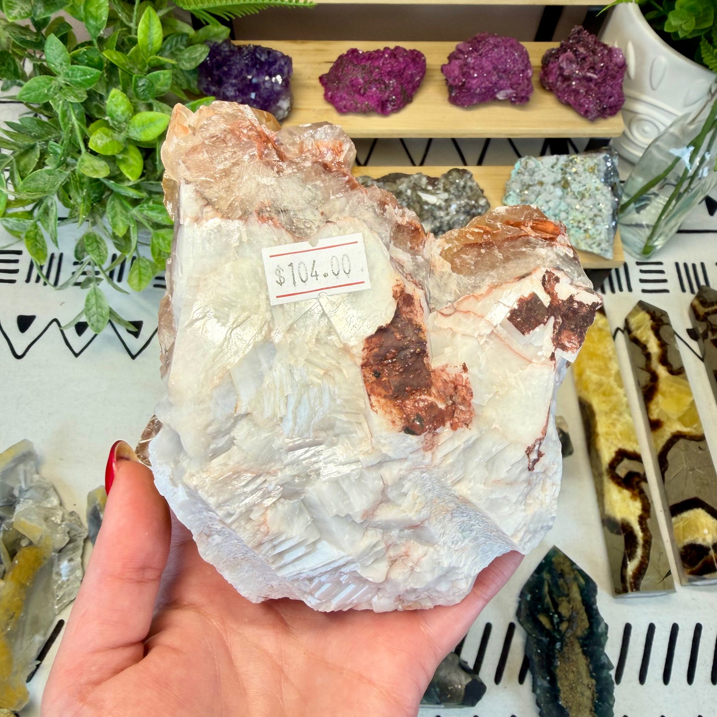 Calcite With Red Hematite