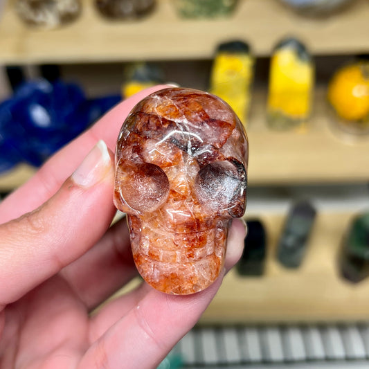 Fire Quartz Skull - A