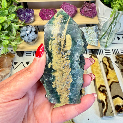 Fluorite With Calcite Point - A