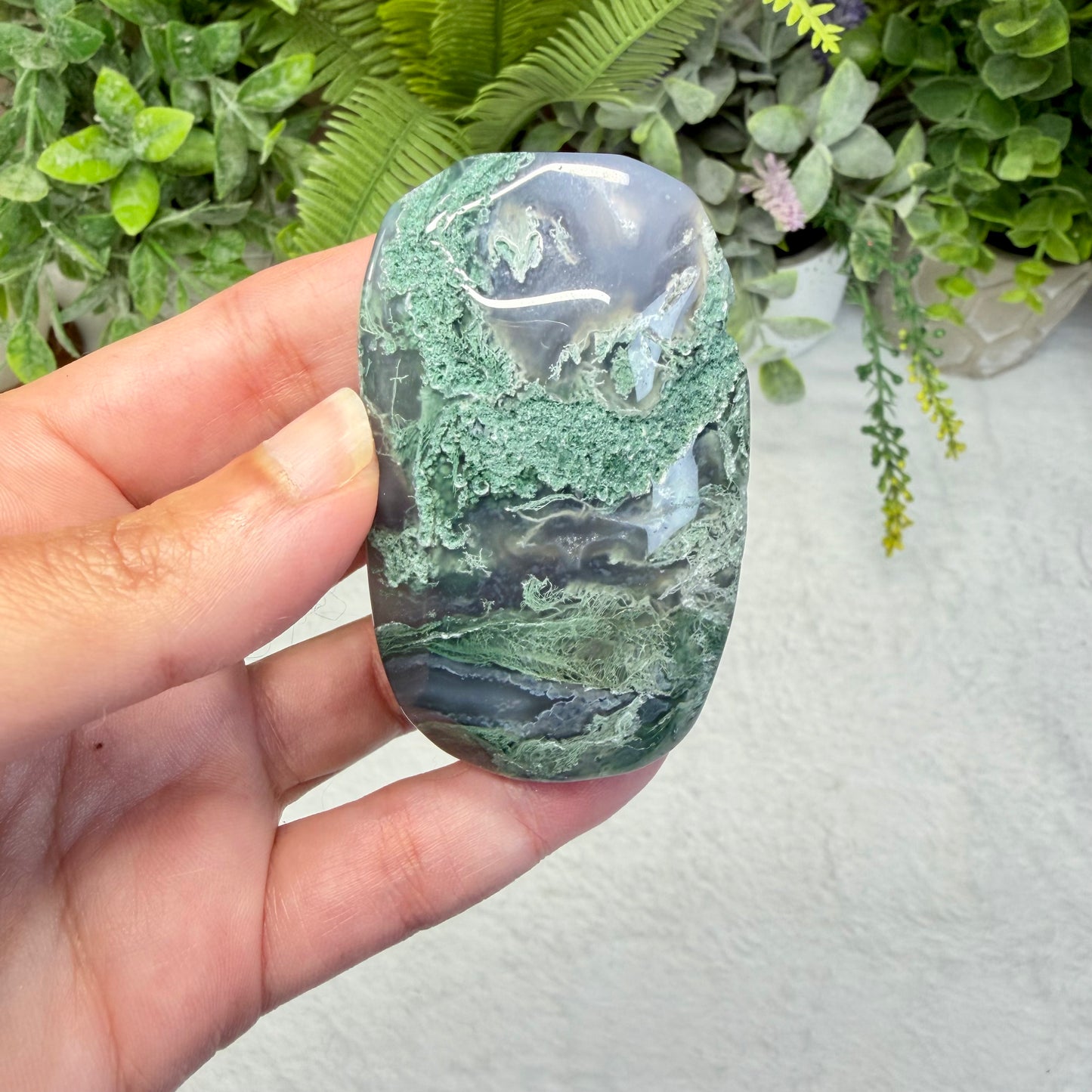 Moss Agate Palmstone - A