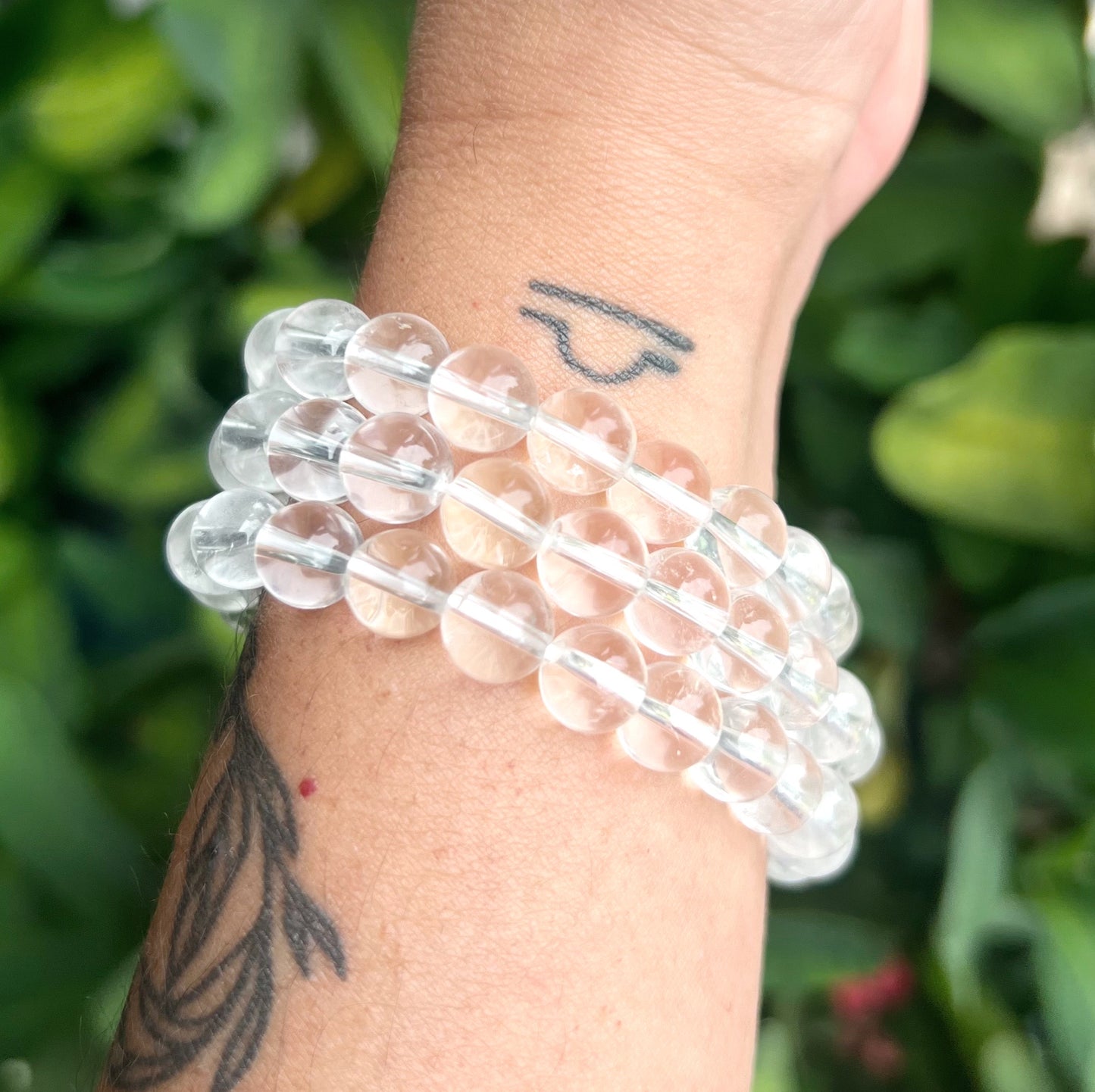 Clear Quartz Beaded Stretch Bracelet (8mm)