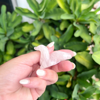 Rose Quartz Snake Carving