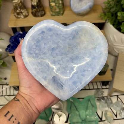 Blue Calcite Heart Bowl
