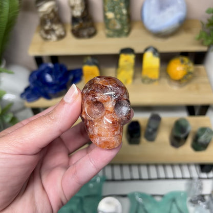 Fire Quartz Skull - A