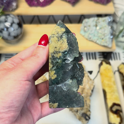 Fluorite With Calcite Point - D