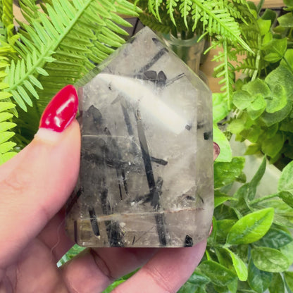 Tourmaline in Quartz Point - A