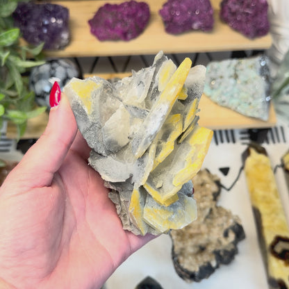 Golden Barite In Matrix - B