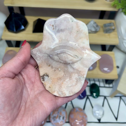 Pink Amethyst Hamsa