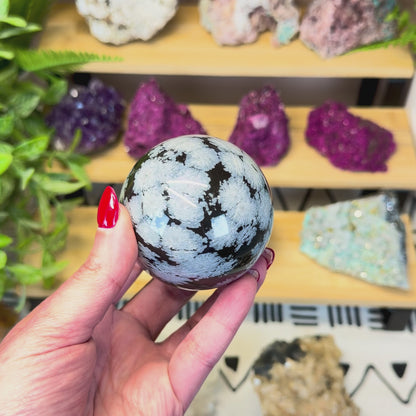 Snowflake Obsidian Sphere - B