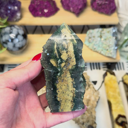Fluorite With Calcite Point - A
